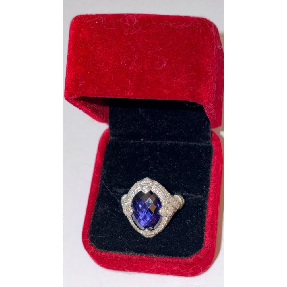 Judith Ripka Classic 14K SapphireSimulated Morganite Gemstone Ring 10
